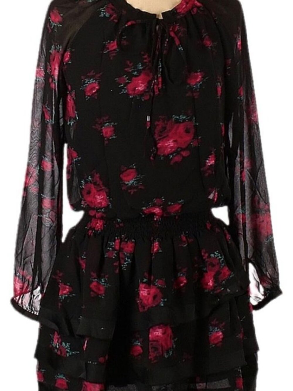 Floral Smocked Waist Long Sleeve